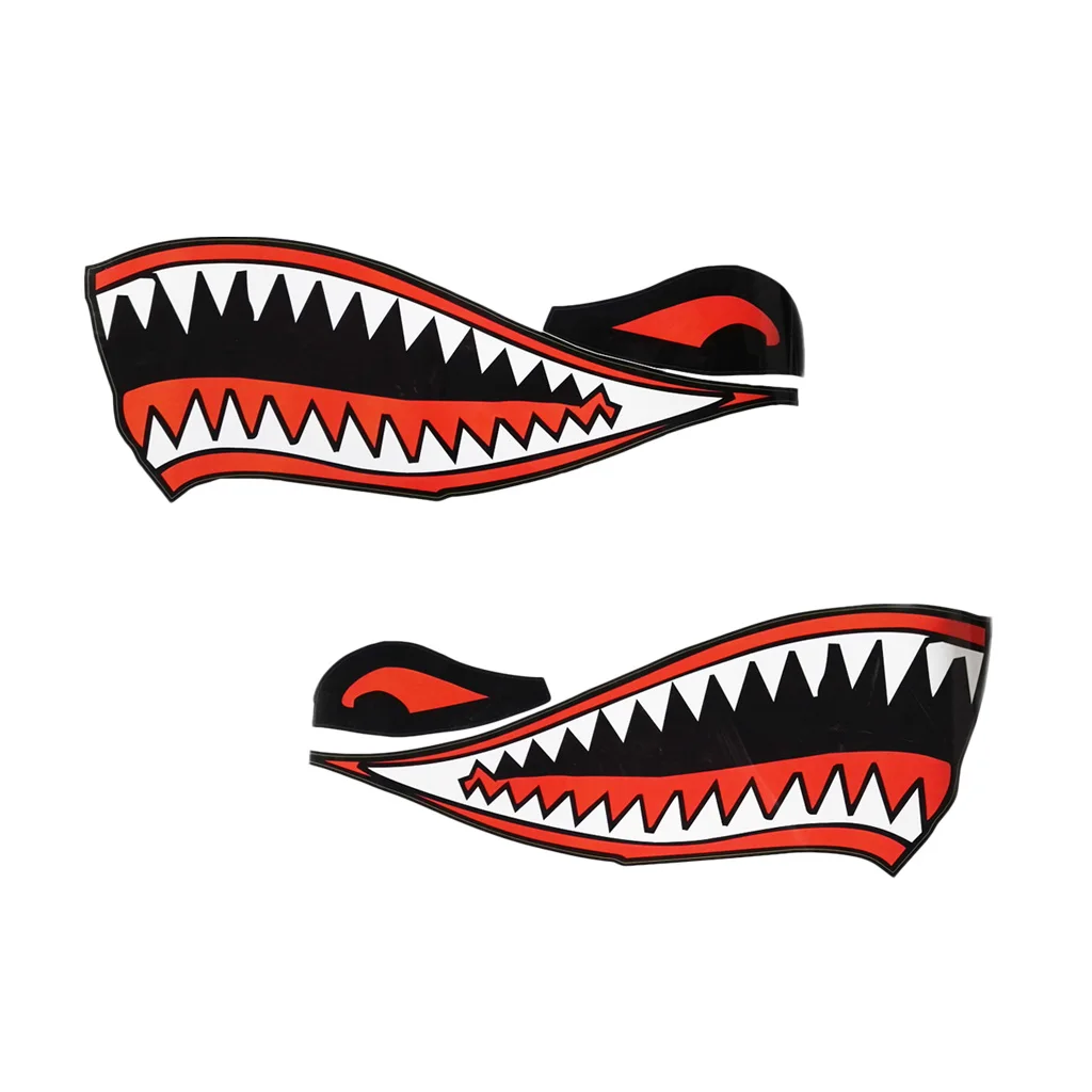 1 Pair Shark Teeth Mouth Decal Stickers for Kayak Canoe Boat Waterproof, very strong and durable self adhesive