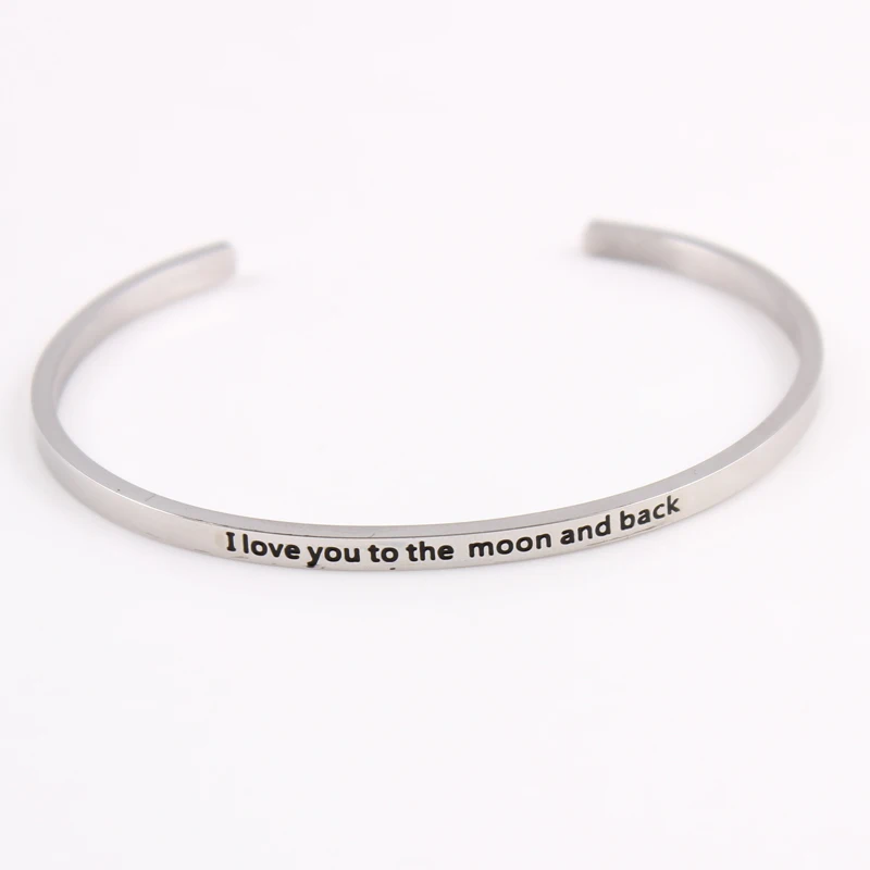 Новинка 316L из нержавеющей стали с гравировкой I love you to the moon and back вдохновляющая