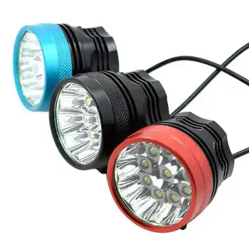

Bike light 18000Lumen 9 XM-L T6 LED Head Front Bicycle Light Cycling Light Head lamp Torch+18650 Battery Pack +Headband
