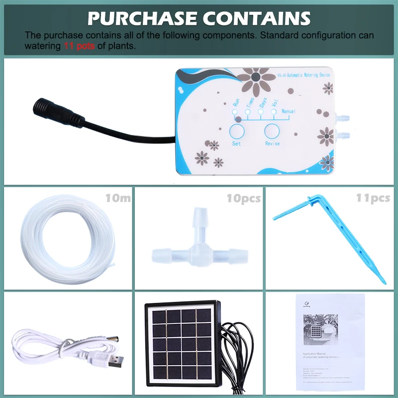 Watering kits Зарядка на солнечной энергии интеллектуальное садовое автоматическое устройство орошения суккуленты завод капельного орошения инструмент водяной насос таймер система - Цвет: Watering kits