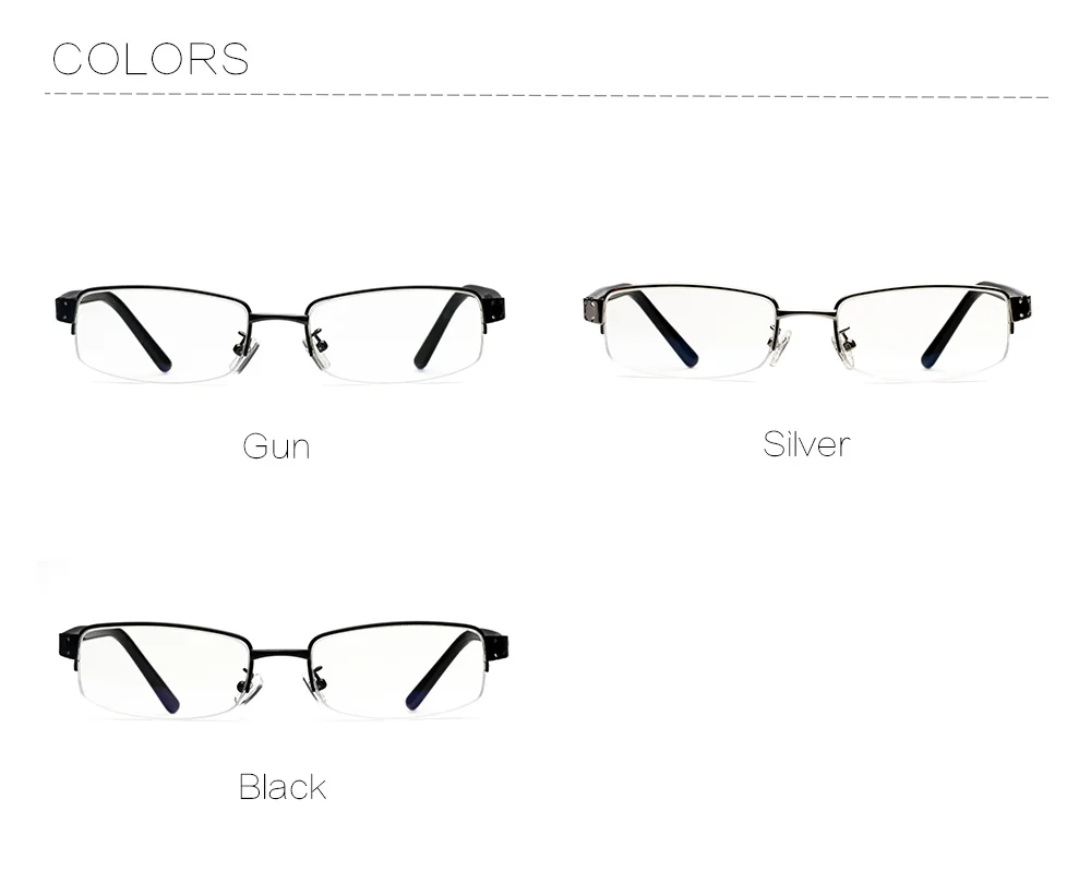 Новые дешевые синие световые блокирующие оптические очки Полуободковые сплав готовые очки для близорукости Мужские Женские близорукие очки