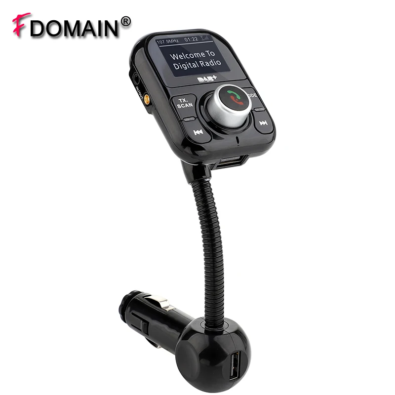 

FDOMAIN Car DAB plus radio adapter receiver antenna tuner auto DAB bluetooth hands free car kit FM transmitter A2dp MP3 player