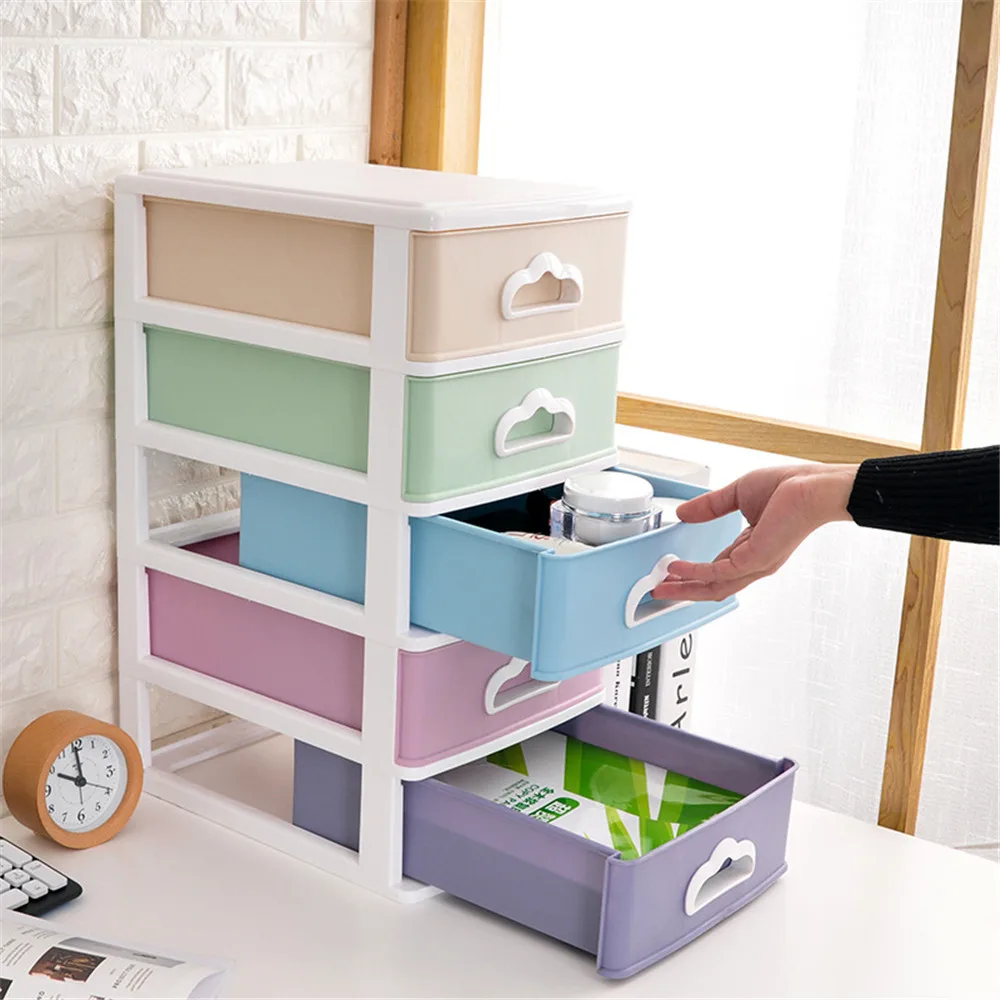 Japanese Style Office Desktop Plastic Storage Box with Drawer Candy
