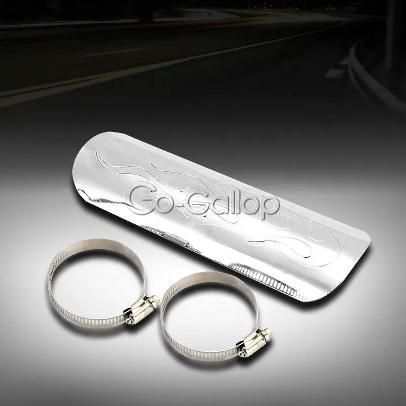 

New Chrome Exhaust Muffler Pipe Heat Shield Cover Heel Guard For Motorcycle Custom Bike Chopper Cruiser