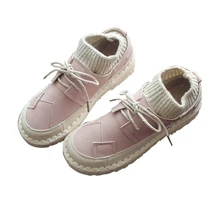 Весенняя мода Горячая liter2019 в Корейском стиле; обувь в стиле ретро с мягкой подошвой с шерстяные ботинки на мужкая цельнокроенная повседневная обувь на плоской подошве