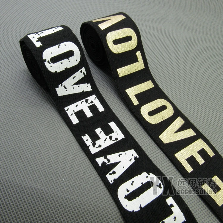 

1.5" Printing Letter Patterns Stretch Elastic Bands Webbing 38mm Width 5 Meters DIY Decor Belt Clothes Garment Accessories