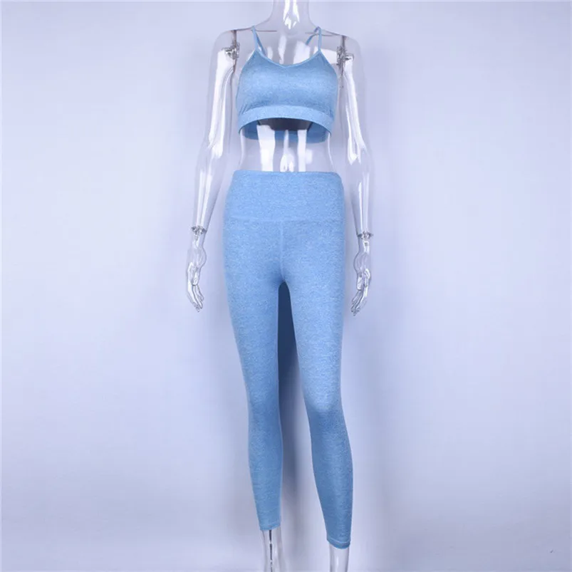  New style 2 piece yoga sets Women Casual Yoga Set Running Bra&Pants Gym Workout Fitness Tights Sport Wear chandal mujer 3D13 (1)