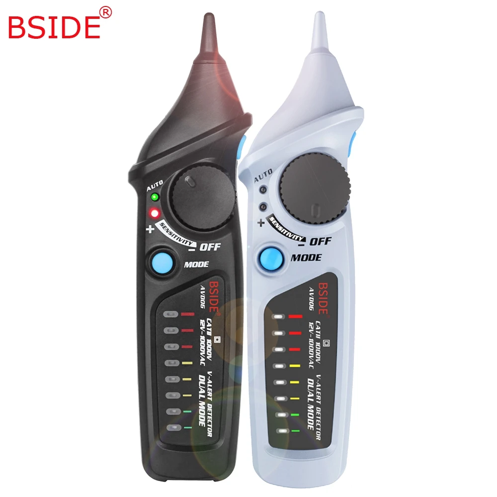 

BSIDE Dual Mode Handheld Voltage Detector AVD06 AC 12-1000V Auto/Manual NCV Tester Live Wire Check Sensitivity Adjustable