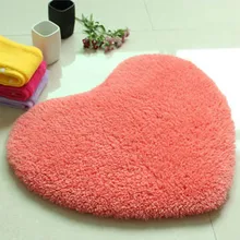 Alfombra de dormitorio сплошной цвет утолщение Северный бархат Любовь в форме сердца Впитывающий Коврик прикроватный коврик дверной коврик напольные коврики