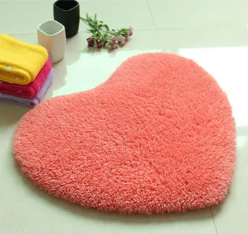 

Alfombra de dormitorio solid color thickening arctic velvet love heart-shaped absorbent rug bedside mat door mat floor mats