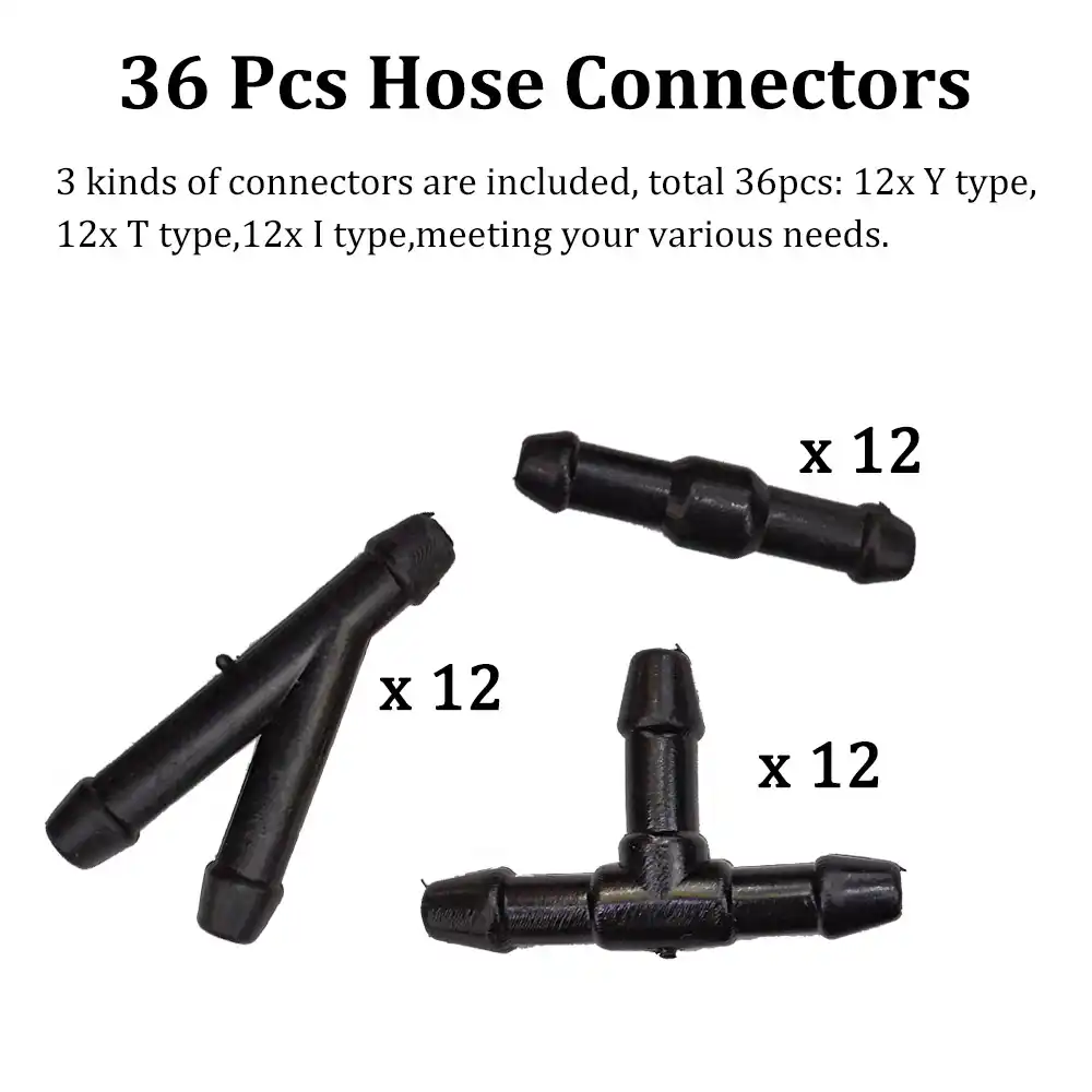 36Pcs/set Plastic Water Tube Connectors Car Windshield Washer Nozzles