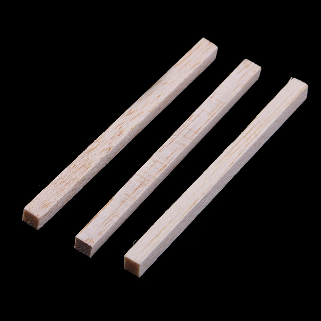  50x Natural Unpainted Blank Balsa Wood Stick Rods for DIY Model Making Woodcraft Hobbies Handmade Toys Accessories 5/8/11cm