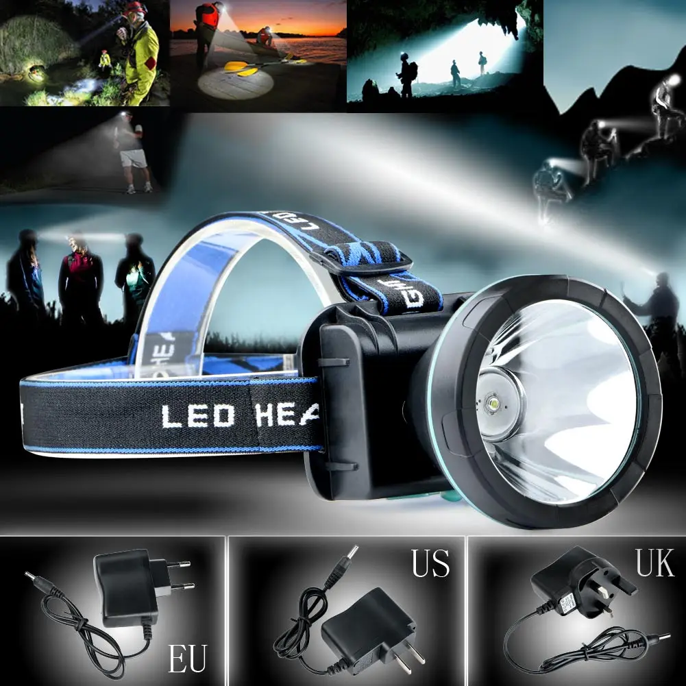 2016 New 3000 Lumens Headlamp Head Lamp Waterproof Rechargeable Battery Cycling Fishing Headlight Miner Lamp US