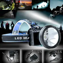 2016 New 3000 Lumens Headlamp Head Lamp Waterproof Rechargeable Battery Cycling Fishing Headlight Miner Lamp US/EU/UK Charger