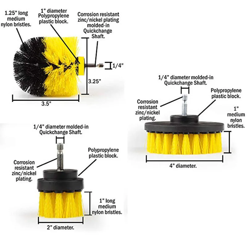 Щетка ONEUP power Scrubber для ванной комнаты, туалетных поверхностей, ванной, душевой плитки, затирки, Аккумуляторный скраб, набор для чистки дрели, щетка, инструмент - Цвет: Yellow