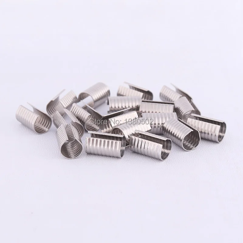 50pcs silver color 14mm metal Cord end caps rope clip hardware accessories for jewelry making