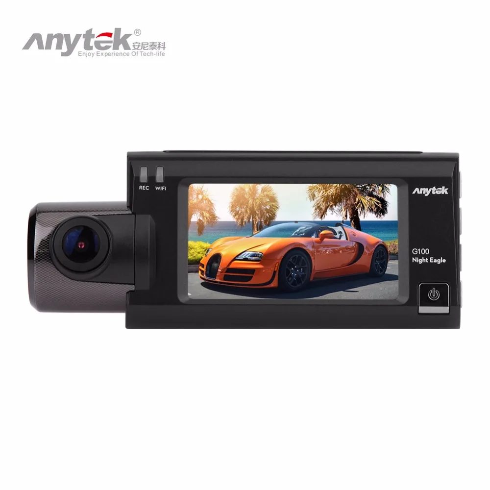 

Anytek G100 2.45in 1080P FHD Car DVR Touch Night Vision GPS Rear View Mirror Camera WIFI Dual Lens Dash Cam