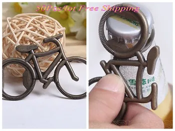 

(50 Pieces/lot) Unique wedding giveaway gift of Antique Bicycle Bottle Opener party Favors for wedding decorations souvenirs