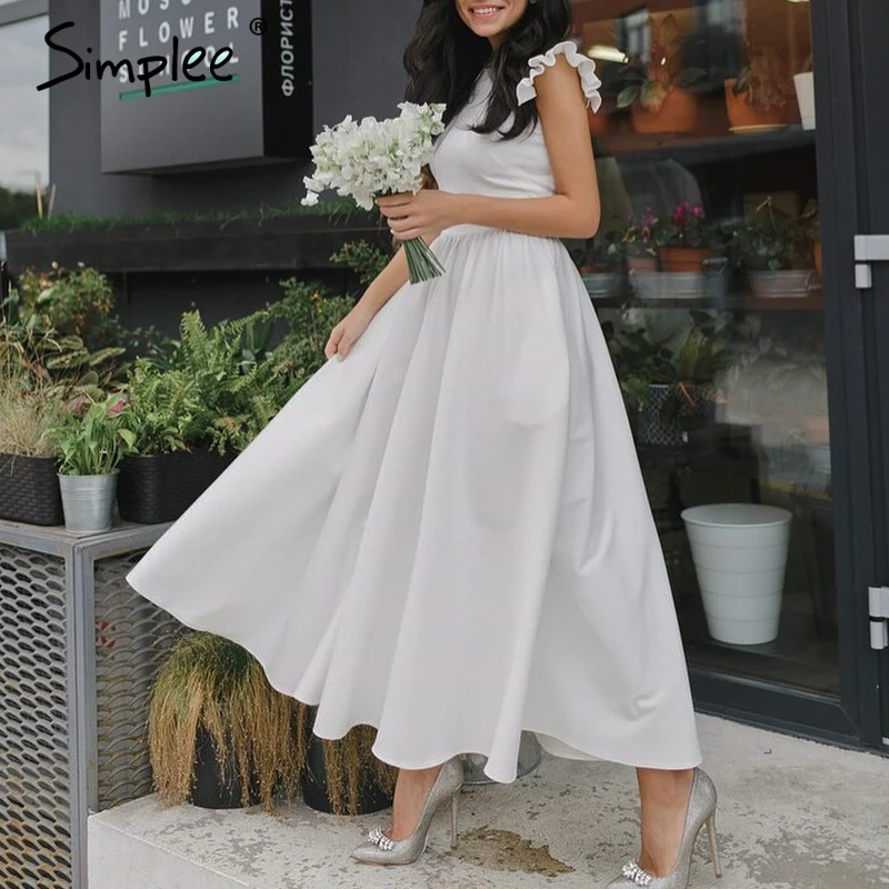 Buy Simple Elegant white prom fashion women party