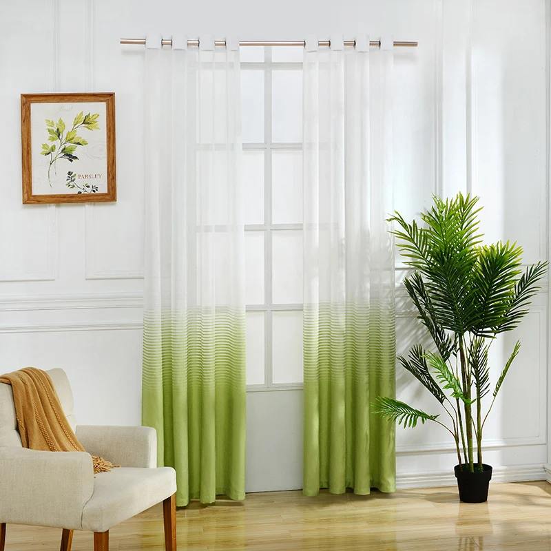 Horizontal Stripes Tulle for Living Room Window Curtains for Bedroom Children Modern Curtains for Living Room Yarn Dyed Sheer