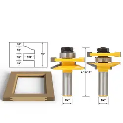 1/2 "хвостовик 2 шт Дверь панельный шкаф Tenon маршрутизатор бит направляющая для шкафа & Stile набор панельный рейзер фреза для рама двери шкафа