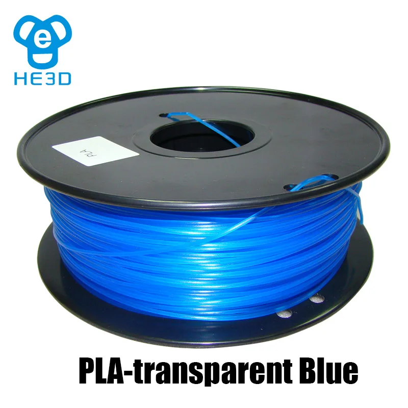 Высокое качество HE3D 1 кг Reprap 3D принтер PLA 1,75 мм нити, прозрачный цвет 3D печати материал
