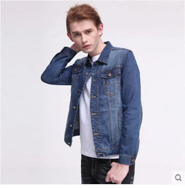 s 3x mens casual korean long sleeves denim jacket plus size thin what size is 3x in mens