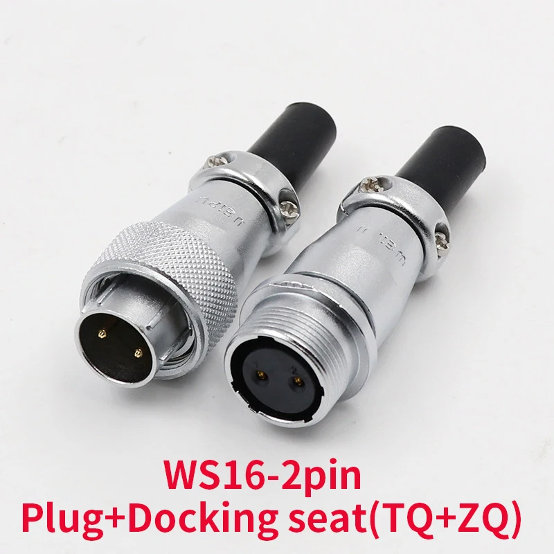 

WS16 Connectors 2 pin IP68 Waterproof High Voltage Connector Plug Socket Shockproof Industrial Power Connector