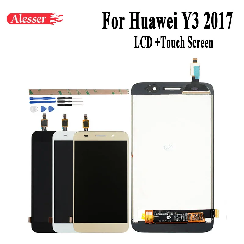 

Alesser For Huawei Y3 2017 LCD Display and Touch Screen Assembly 5.0''Replacement Phone Accessories+Tool +Adhesive For Huawei Y3