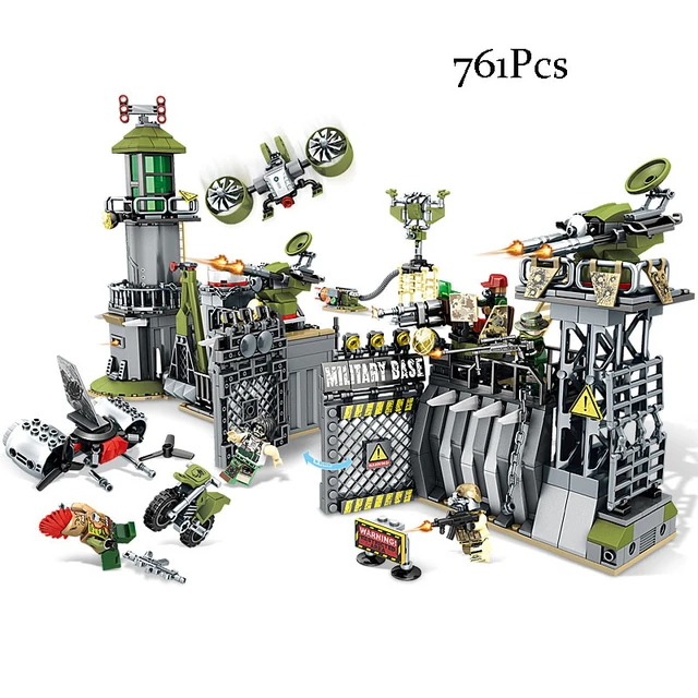 Compatible Lego Models Building Toy 11720 761pcs Military Base Perimeter Guards Walls Building Toys Hobbies Blocks - AliExpress