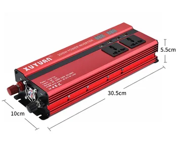 

Surge power 2000W DC12V to AC220V Aluminum Alloy Case modified wave car Inverter with 4 USB Port