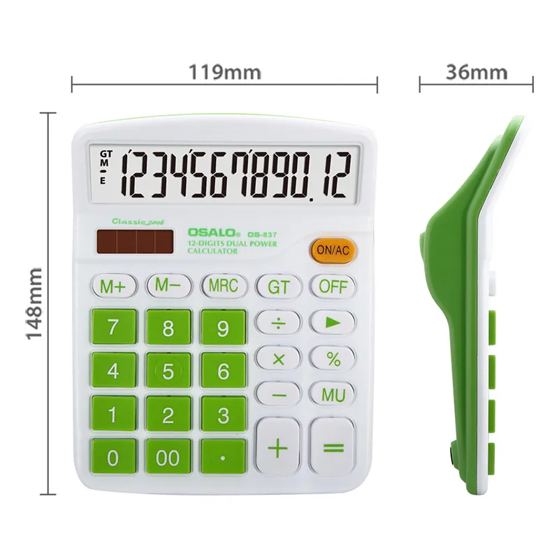 الملونة الشمسية ازدواجية السلطة حاسبة صغيرة المحمولة المالي calcultor 12 أرقام سطح المكتب ABS البلاستيك الملونة لطيف حاسبة