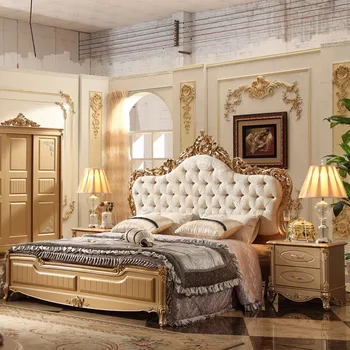

High-grade Superior Luxurious Fabric Beautiful Bed with Night Table