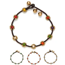 AMOURJOUX ручной работы простой красочный цветок Шарм ноги женские браслеты для щиколотки бисером браслет-цепочка на лодыжку украшения для щиколотки