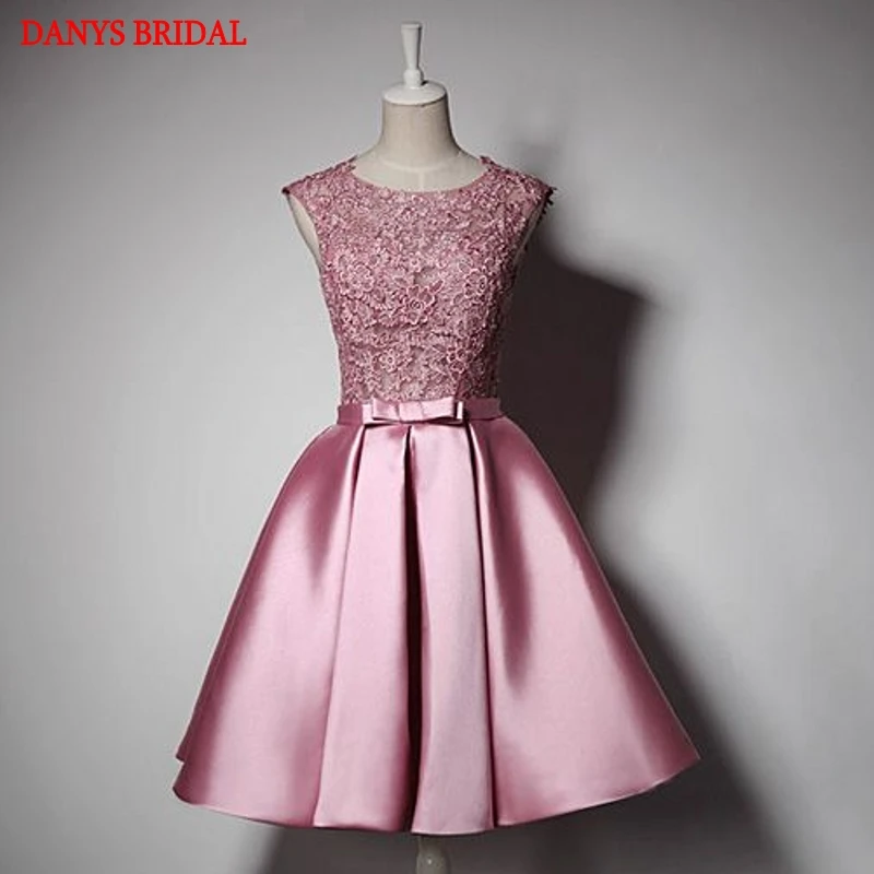 Cocktail dresses Womens Pink Lace Prom Party Jurk Vestidos de Coctel Renda