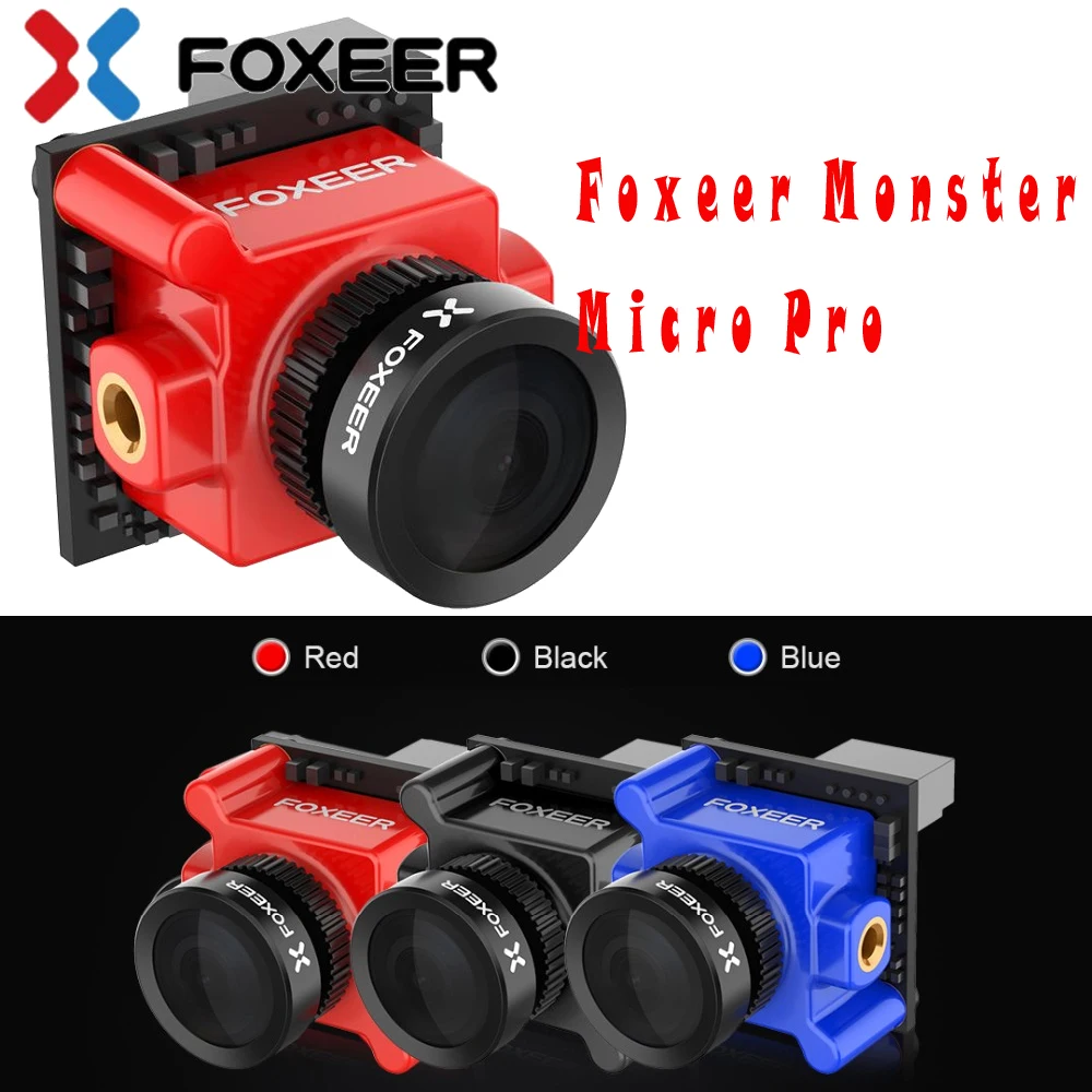

Foxeer Monster Micro Pro 1.8mm 16:9 1200TVL PAL/NTSC WDR Low Latency FPV Camera Built-in OSD DC 5V-40V Bracket Camera VS Caddx