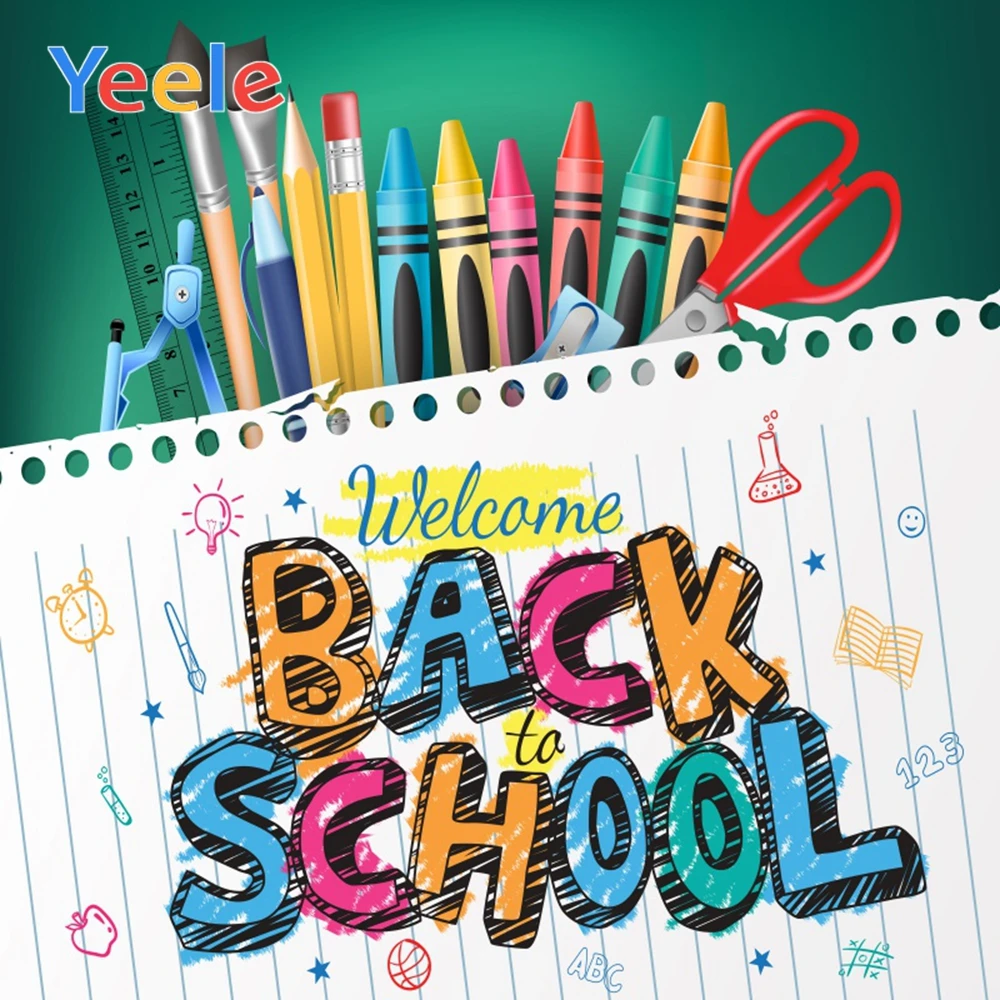 Yeele Welcome Back School Learning Stationery Photography Backgrounds Poster Scene Child Photographic Backdrops For Photo Studio Background Aliexpress