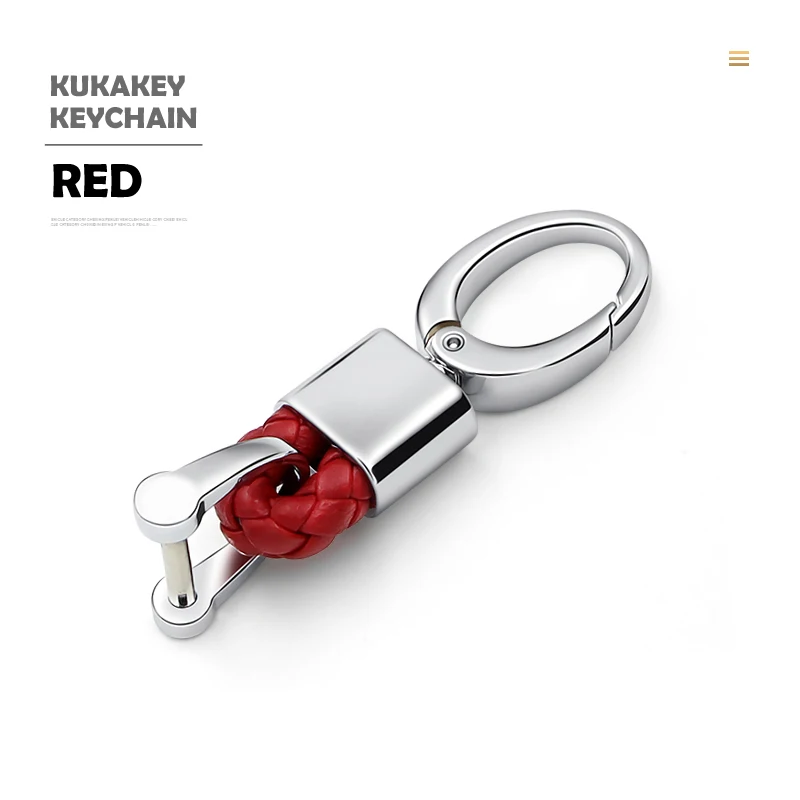 Ключей, автомобильные брелки, брелок для феррари F40 F430 F12 FXX FF 250 599 GTO аксессуары металлический брелок держатель Кожаный Плетеный брелок - Название цвета: Red