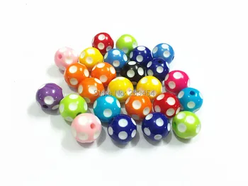 

(Choose Size First) 12mm/14mm/16mm Mixed Round Polka Dot Beads Fit DIY Necklace