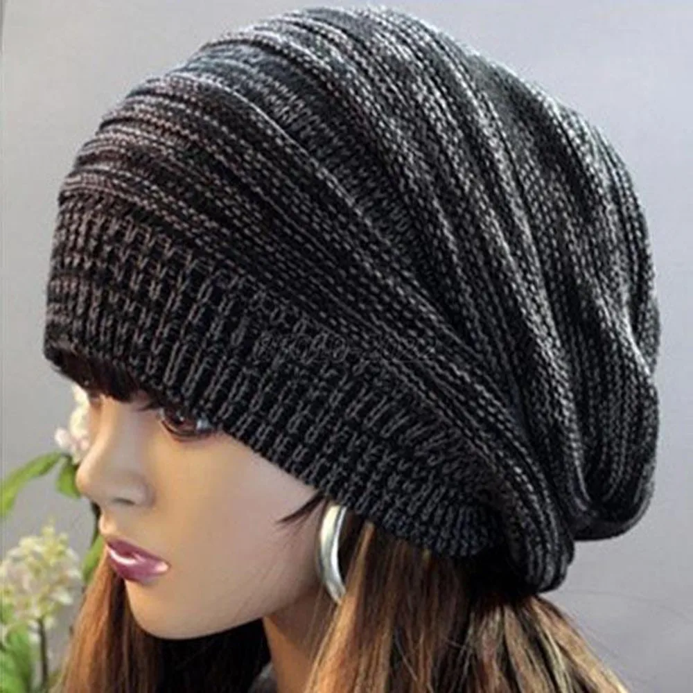 

New Cute Unsexed Baggy Beanie Beret Hat Women Man Fashion Xmas Knit Beret Hat Winter Warm Oversized Ski Cap Hot Sale