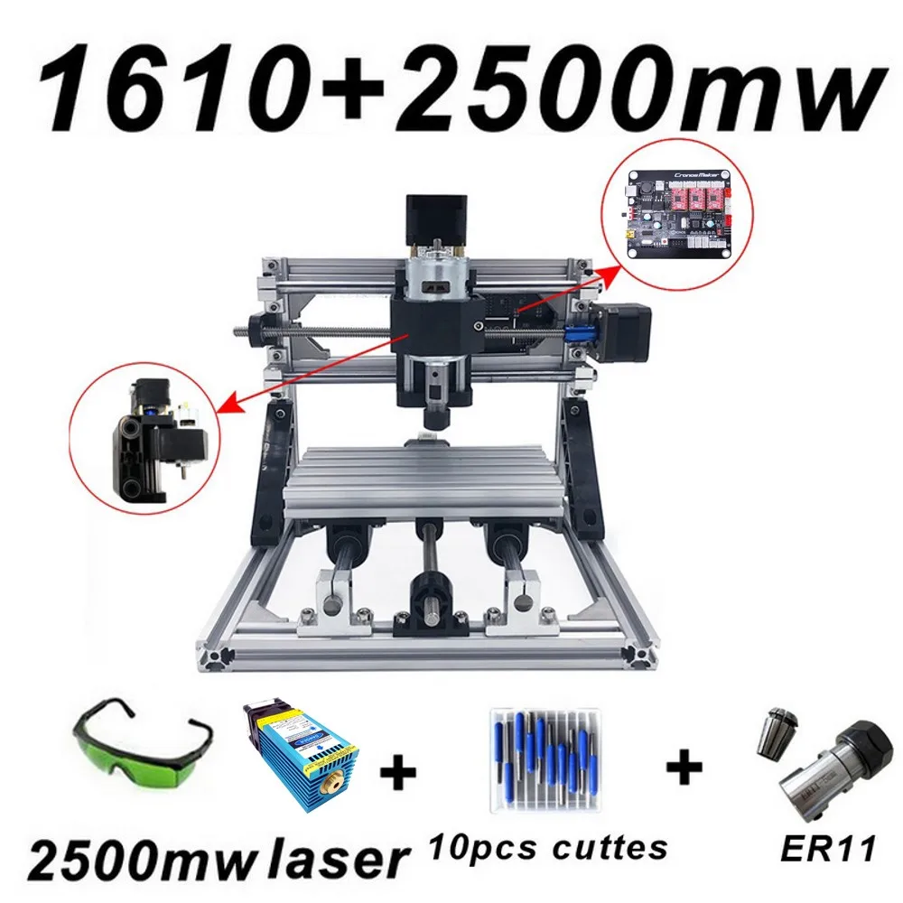 15 Вт CNC1610 лазерный гравировальный станок синий лазер 500 МВт 1500 МВт 5500 МВт 15000 МВт фрезерный станок для дерева PCB металл резьба по дереву машина DIY GRBL