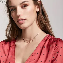 Простой стиль кулон сердце любовь ожерелье Женская мода ювелирные изделия женские Чокеры ожерелье s ключицы цепь Золото Серебро Цвет