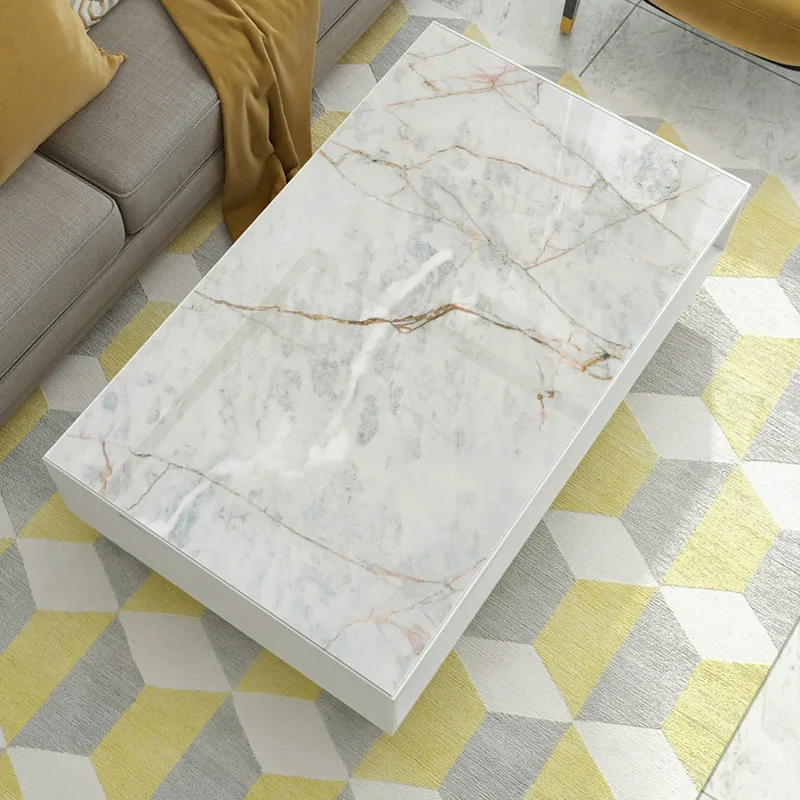 1.3mm Marble Waterproof PVC Tablecloth Thicken Table Cover White Opaque For Livingroom Desk Accessories Soft Glass Cloth Mat - Цвет: Marble D