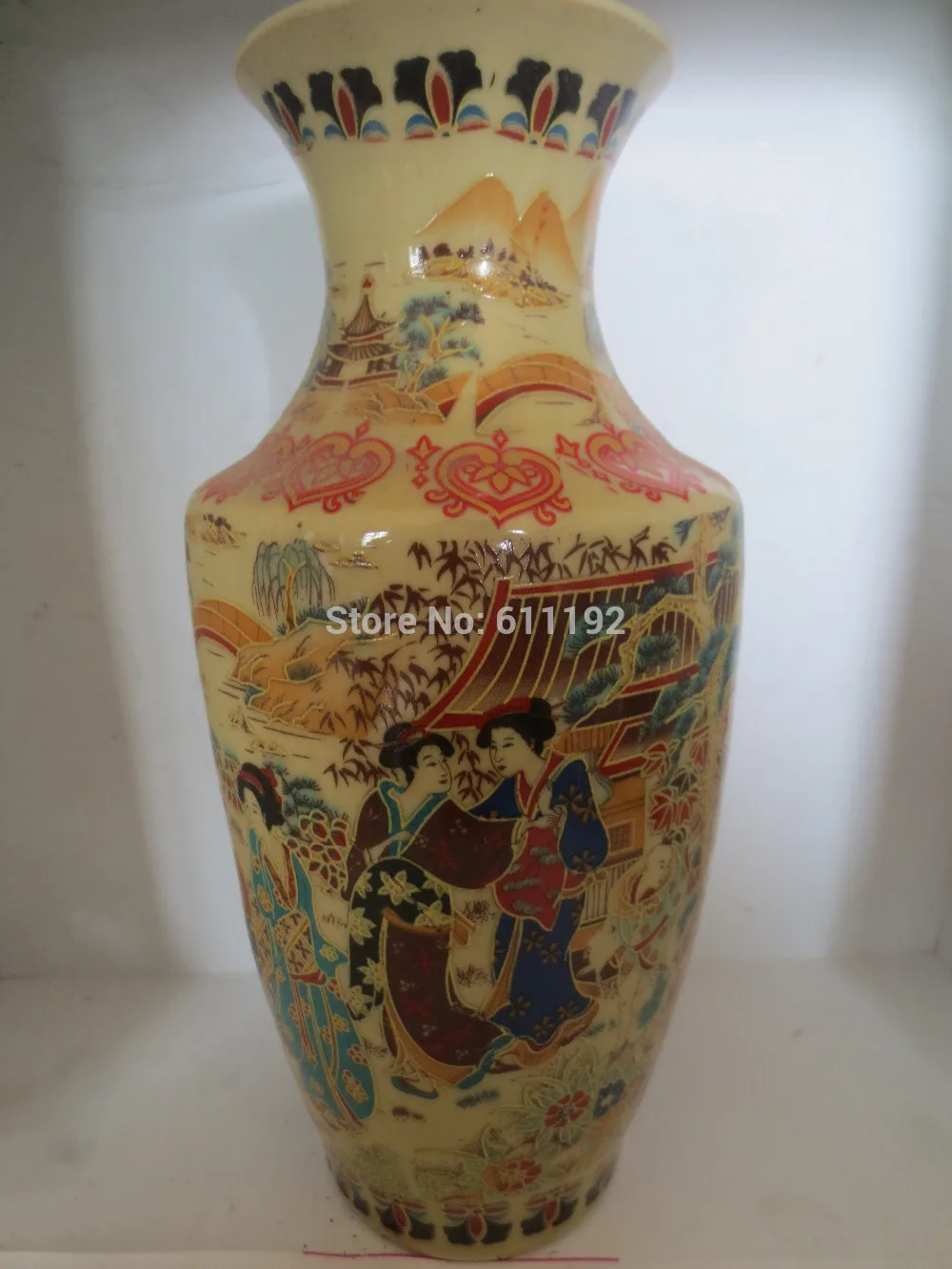 9 Inch High Asian Chinese home decor Porcelain Vase,Hand painted beauty