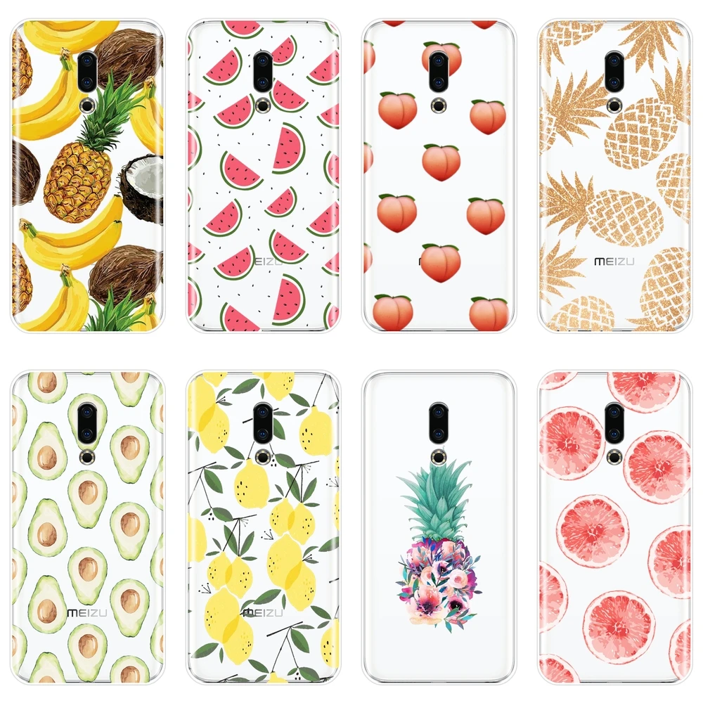 

Peach Pineapple Avocado Soft Back Cover For Meizu U10 U20 Pro 6 7 Plus Phone Case Silicone For Meizu 16th 16x 15 Lite 16 Plus