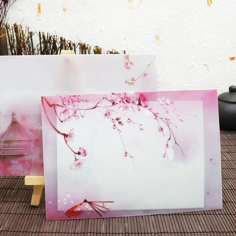200 шт. искусственные пергаменты ZA4856 card design post cardcherry blossom cards | Открытки и приглашения -32834190933