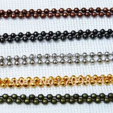 100 шт/партия 2,4 мм цепь из бисера 5 цветов посеребреная фурнитура цепь с разъемом 16 ''Ювелирная цепочка ювелирных изделий