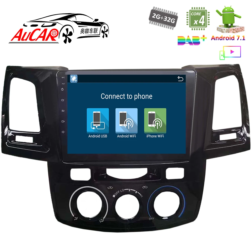 Excellent Android 7.1 9" Car DVD for Toyota Fortuner 2013 - 2015 GPS Navigation system Bluetooth GPS Radio Player WIFI Touch Screen 4G 4