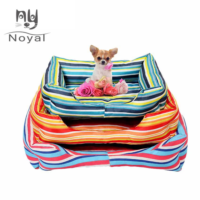 Dogs Bed Nylon Material Dogs Cushions Cat Beds Stripe Print For Small Medium Dogs Mats Square Shape animal products