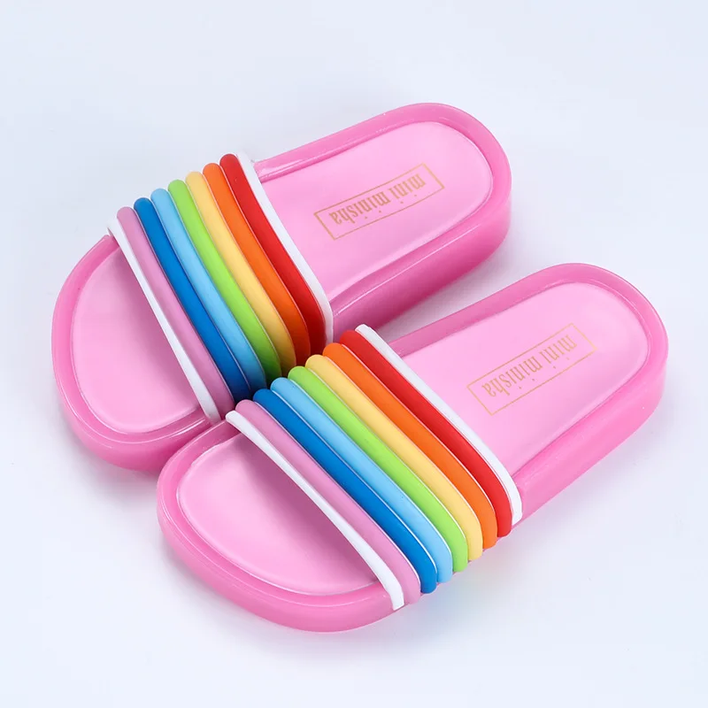 MXHY/ г.; детские сандалии; Радужная обувь; тапочки для малышей; летний открытый светодиодный каблук; прозрачная обувь принцессы для мальчиков и для девочки Тапочки